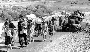 Palestinian refugees in 1948. Image courtesy of wikipedia.org