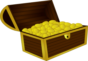 Treasure chest of gold/ Image courtesy of pixabay
