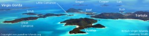 Aerial view of the BVI - paradise islands.org
