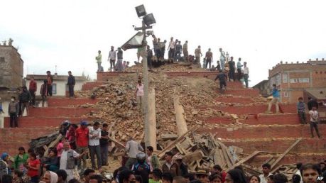 Earthquake in Nepal. Image courtesy of BBC news